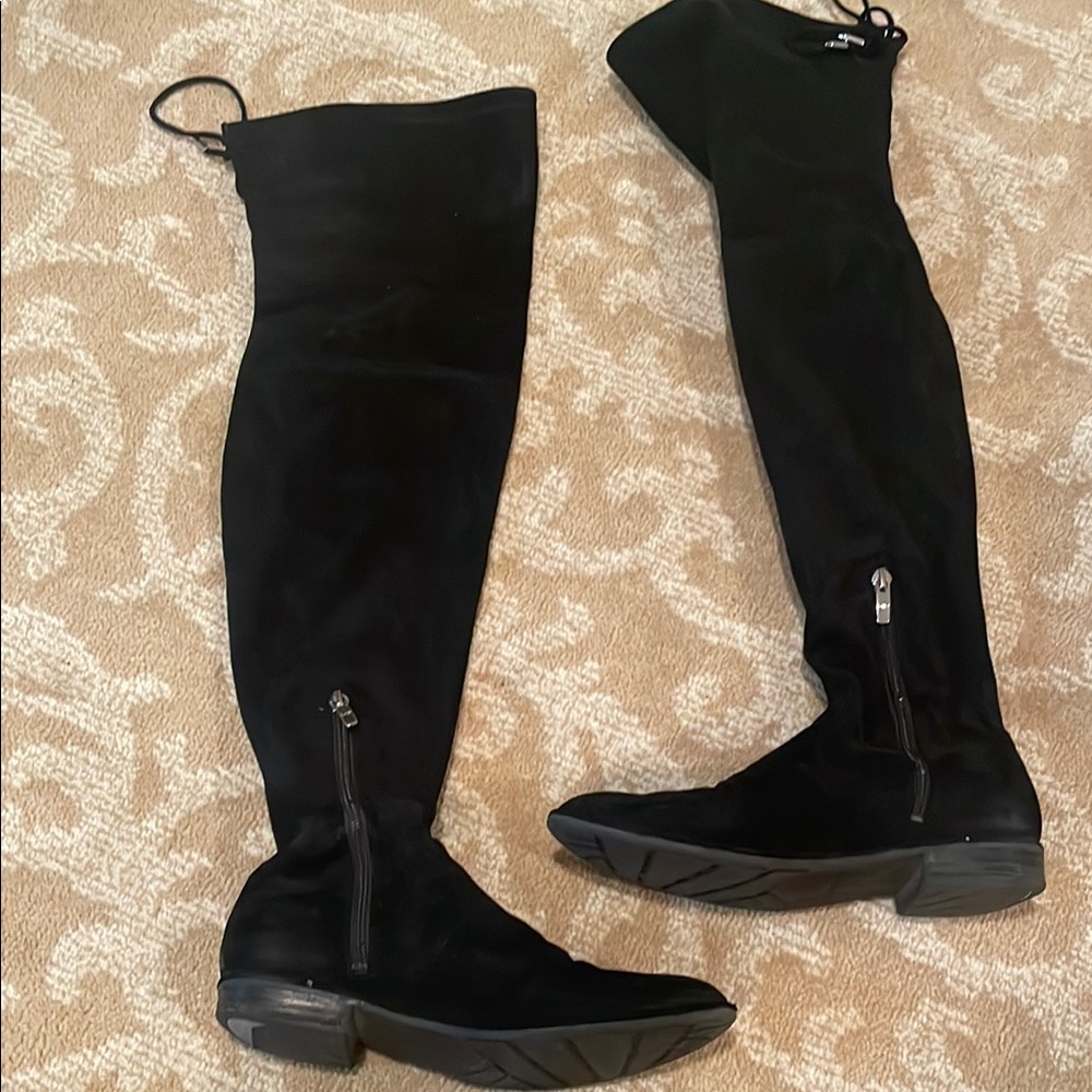 Marc Fisher Black Over the Knee Boots with Sleek Silhouette